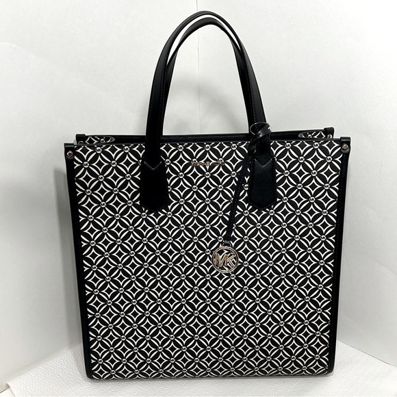 Michael Michael Kors Large Black/Ltd Cream Multi NS Tote - Picture 4 of 14